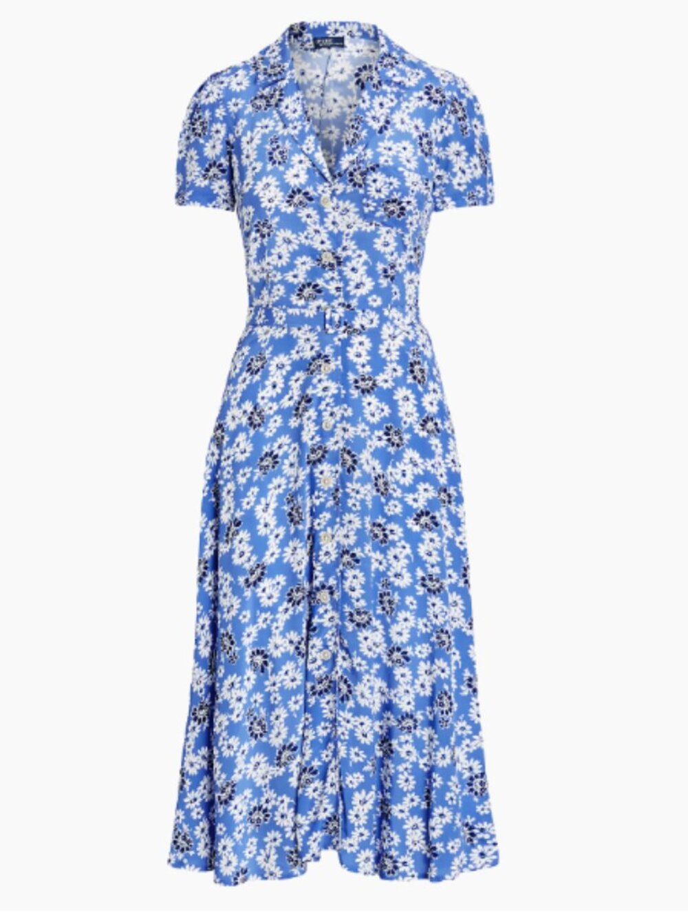 Polo Ralph Lauren  Belted Floral Crepe Shirtdress, Sz 8